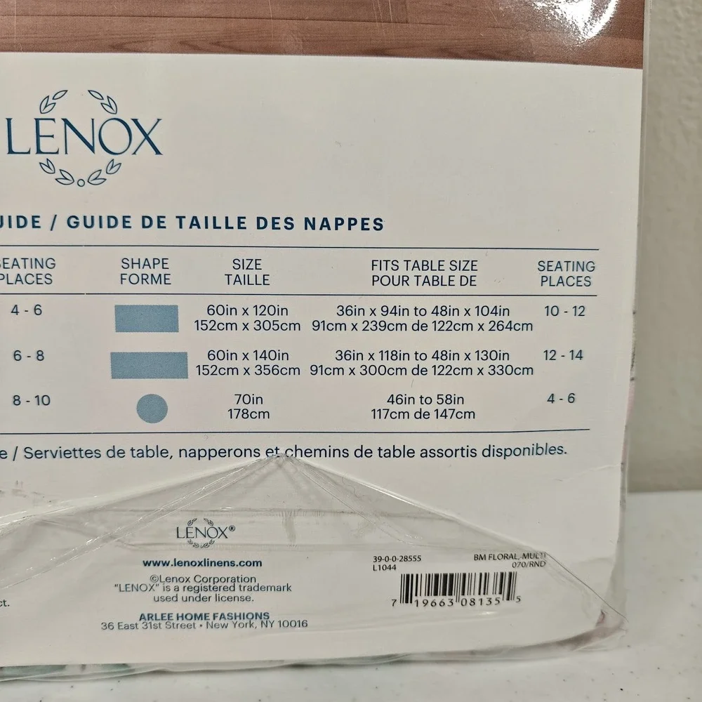 Lenox Butterfly Meadow Floral Tablecloth White 70